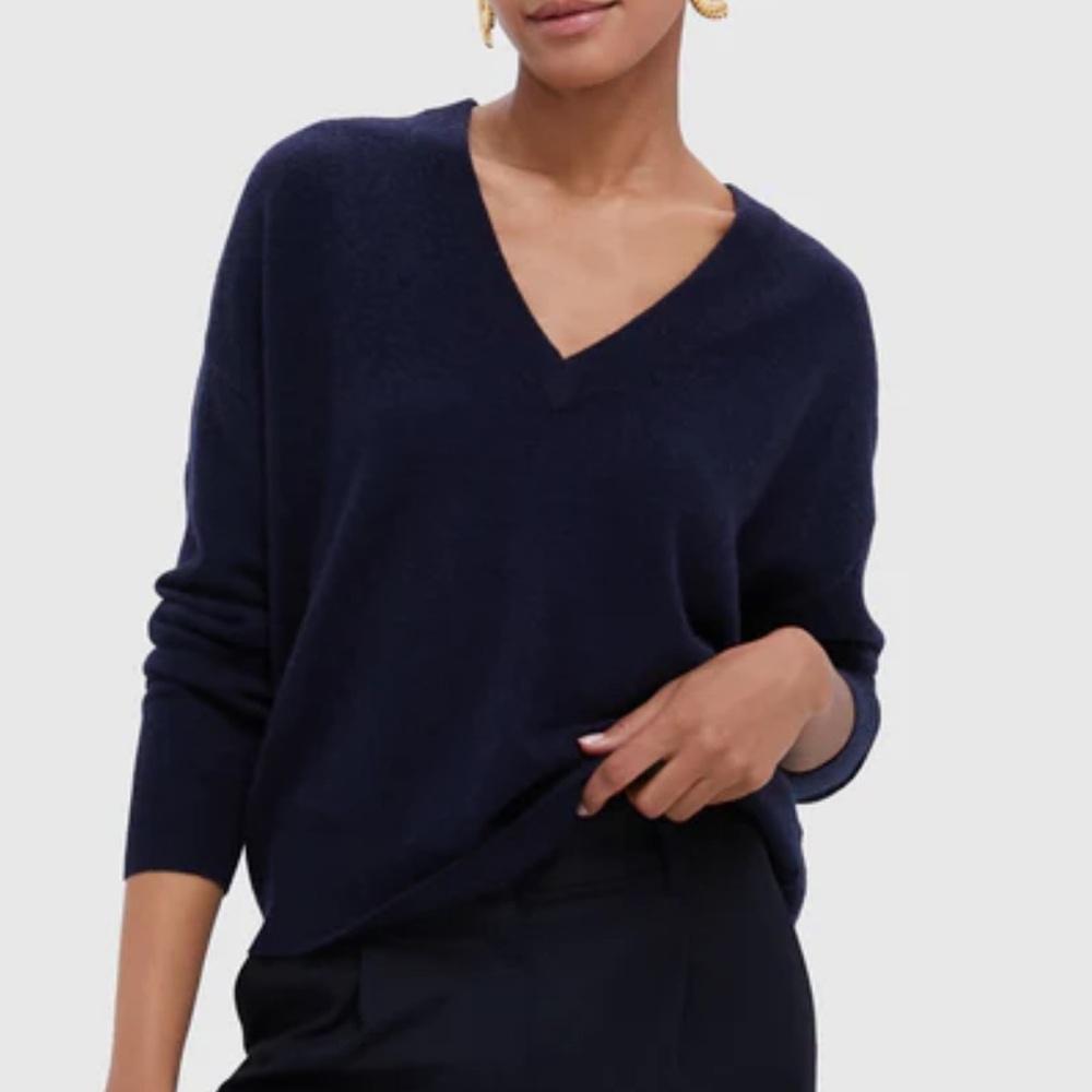 $238 JCrew Italian Cashmere V Neck Sweater S